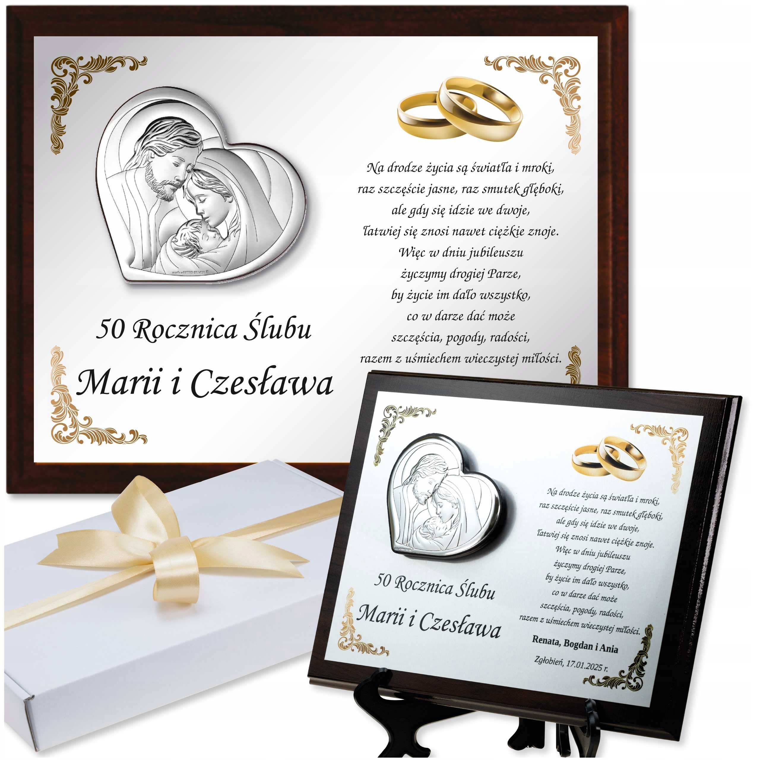 Rocznica Ślubu 20 25 30 35 40 45 50 55 60 Gody Jubileusz pudełko