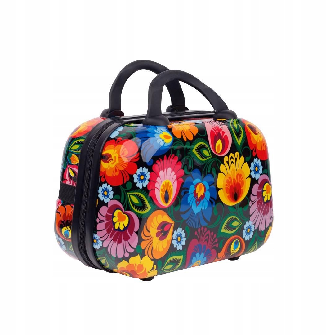 Kuferek Walizka Kabinowa Folk Policarbon Mocna 10 l Łowickie