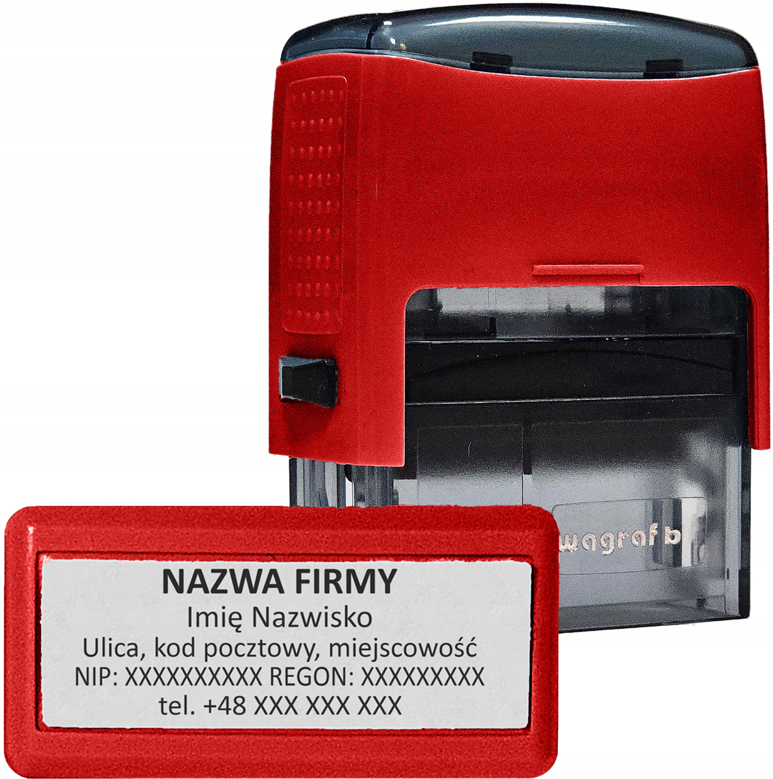 WAGRAF B3 - Pieczątka do 6 wersów FIRMOWA LEKARSKA BIUROWA IMIENNA - kolory