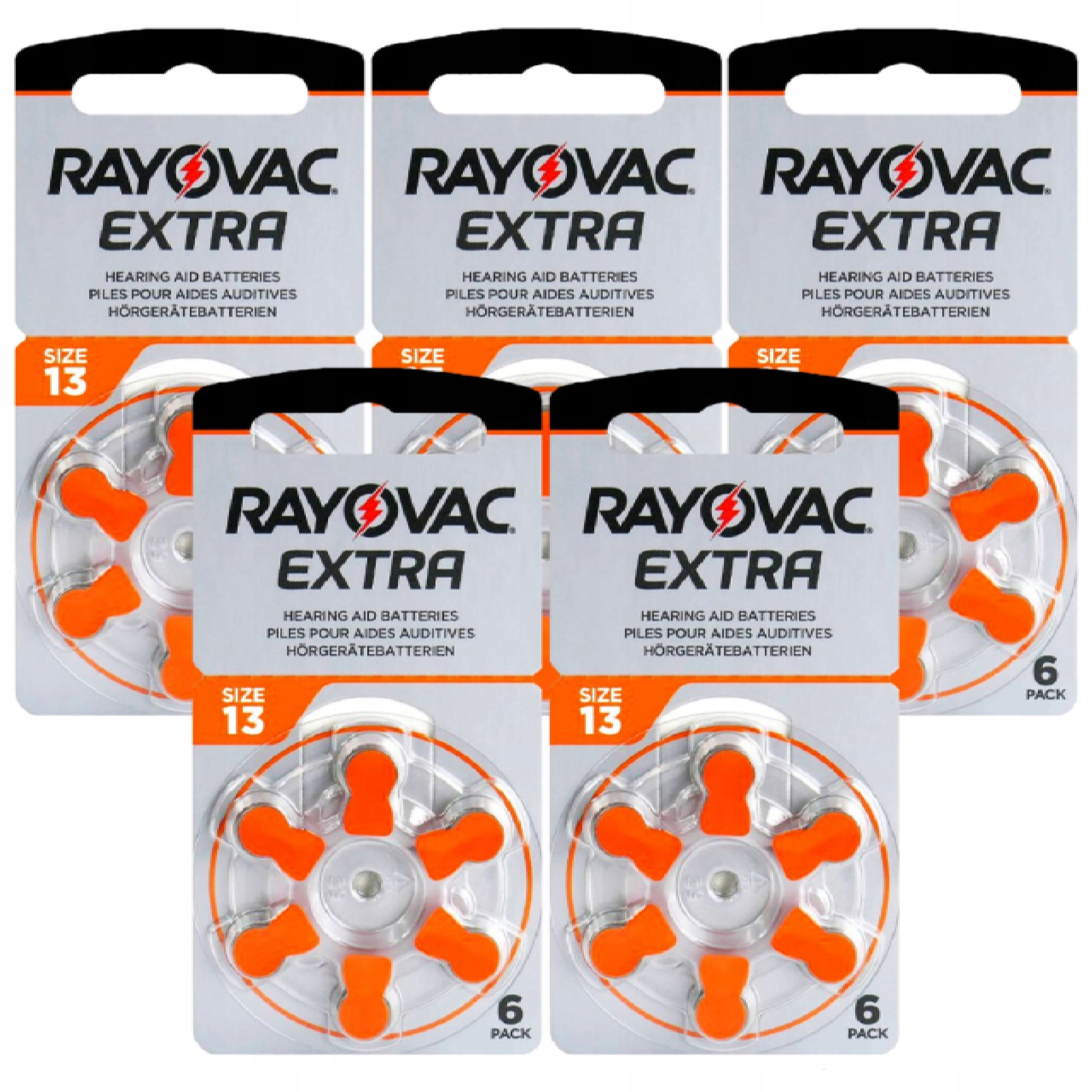 

30x Baterie Rayovac do aparatów słuchowych 13