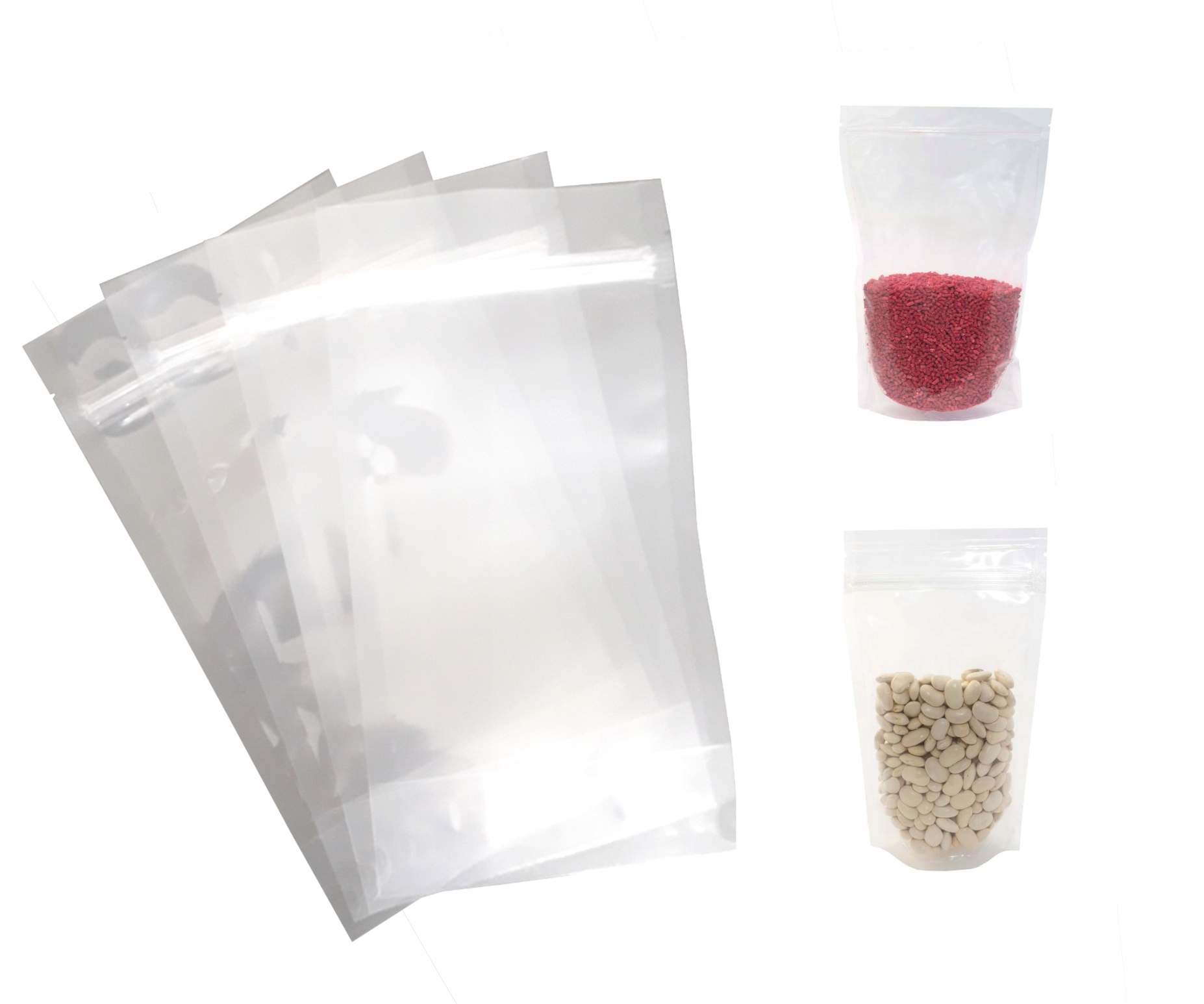 

Worki doypack bezbarwne 500 ml 20 szt, Zipper