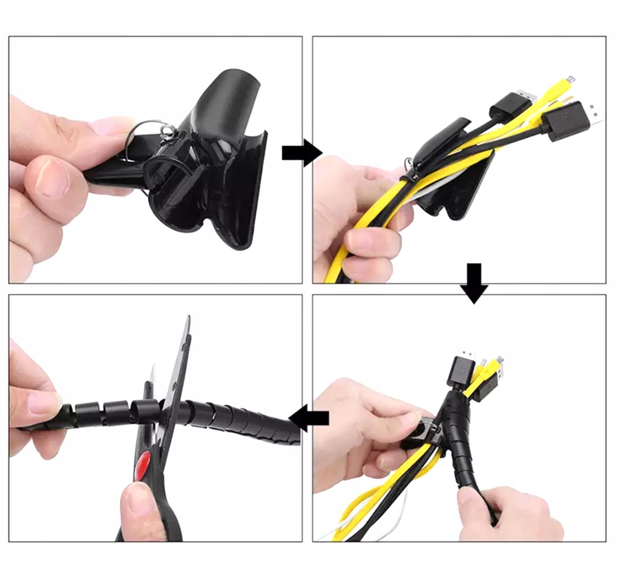 ORGANIZER KABLI ELASTYCZNA MASKOWNICA OSŁONA KABLOWA SPIRALA 2m Marka Aptel