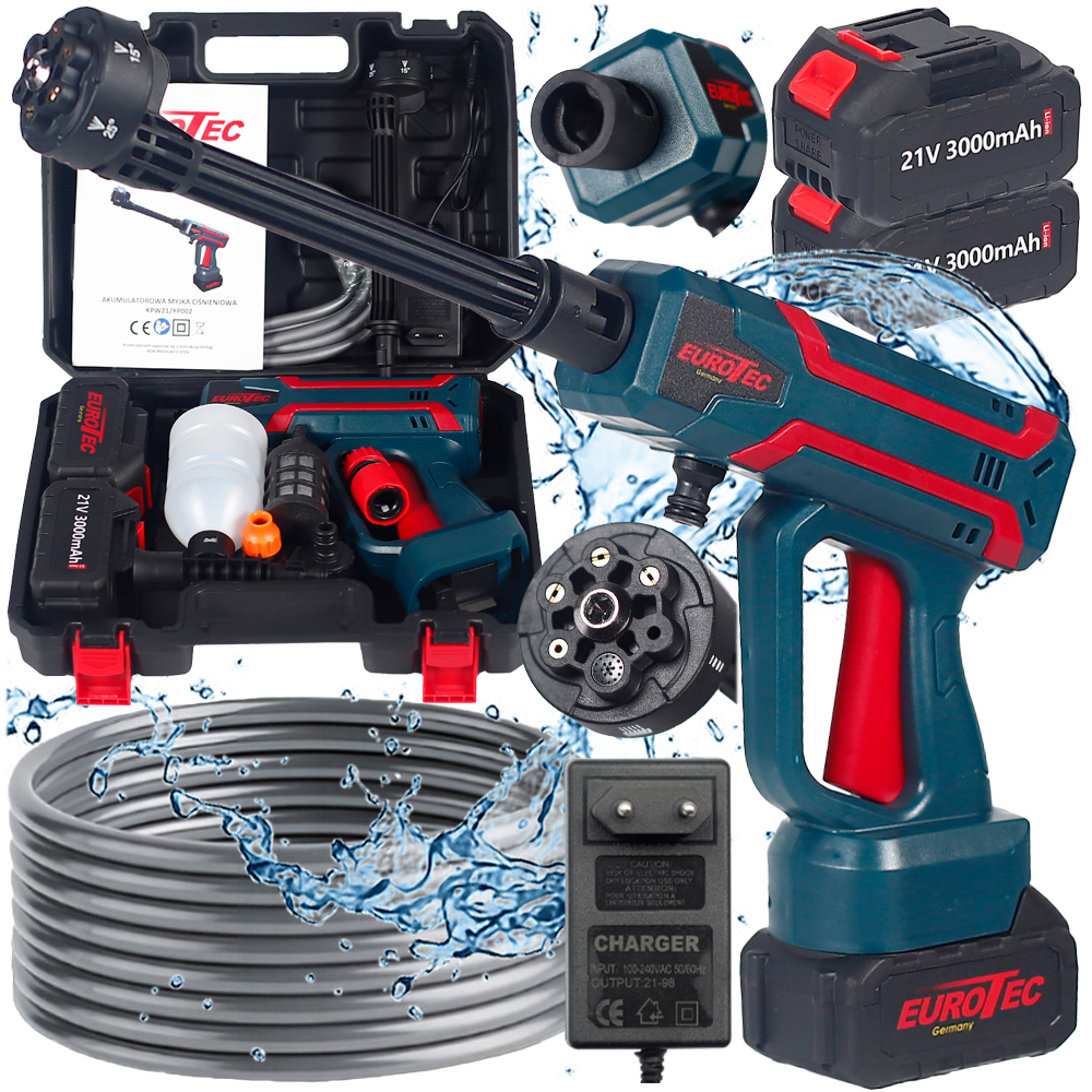Myjka Ciśnieniowa Akumulatorowa 60BAR +2AKU3aH Walizka Myjka Bezprzewodowa