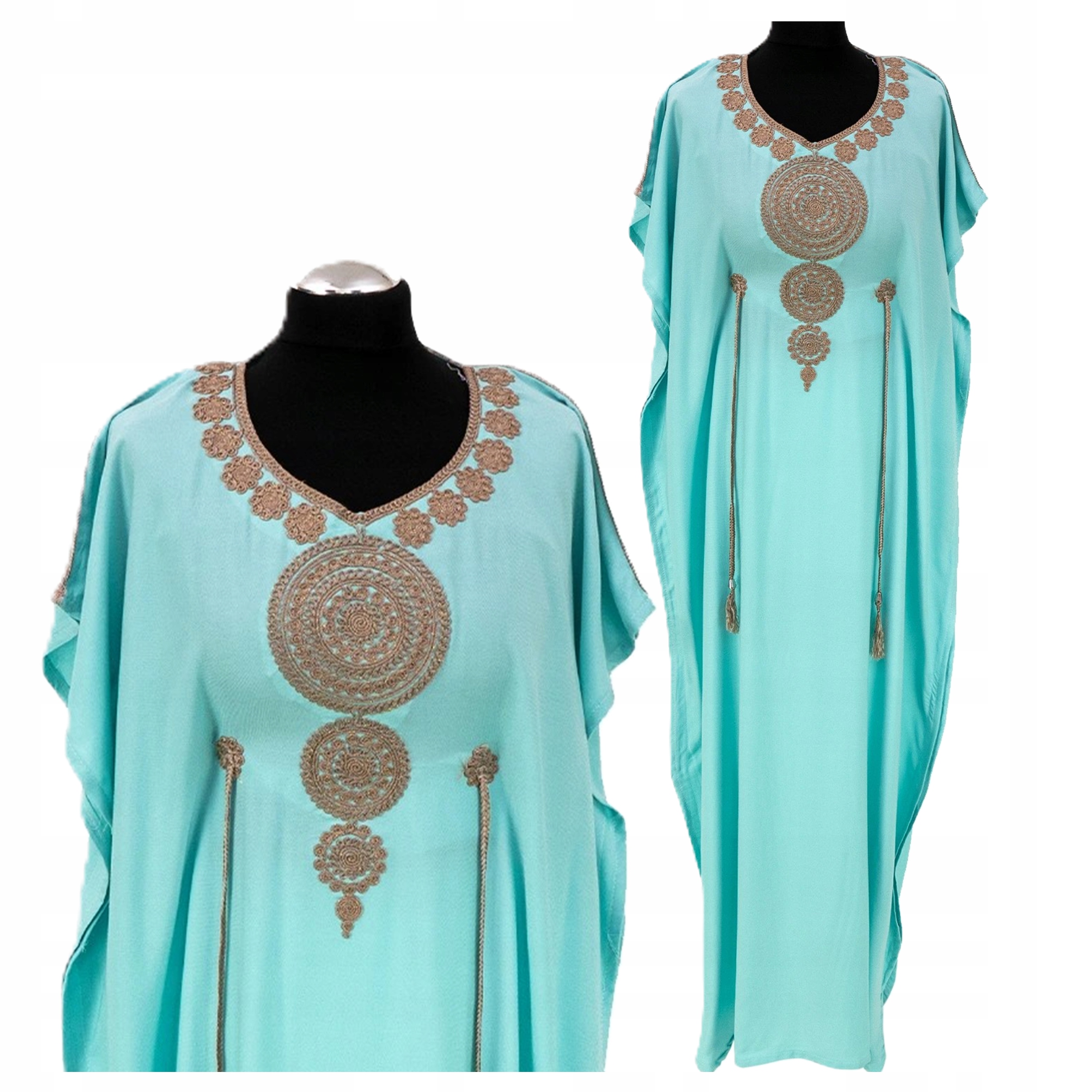 Šaty Letní Dlouhá Bavlněná Galabija Orientální Autentická Vyšívaná