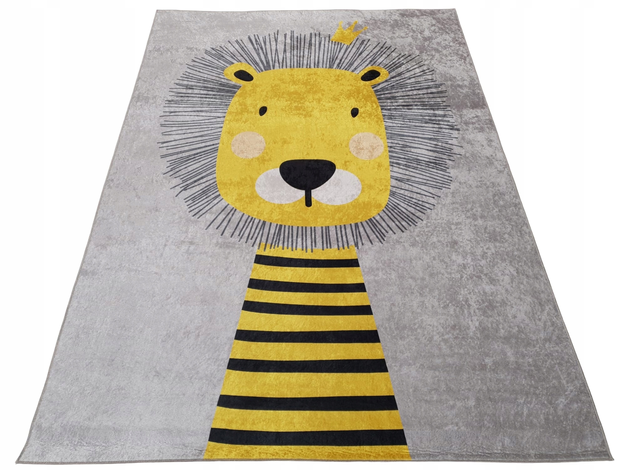 Dywan DIGITAL EMMA lew lion szary z żółym 140x200