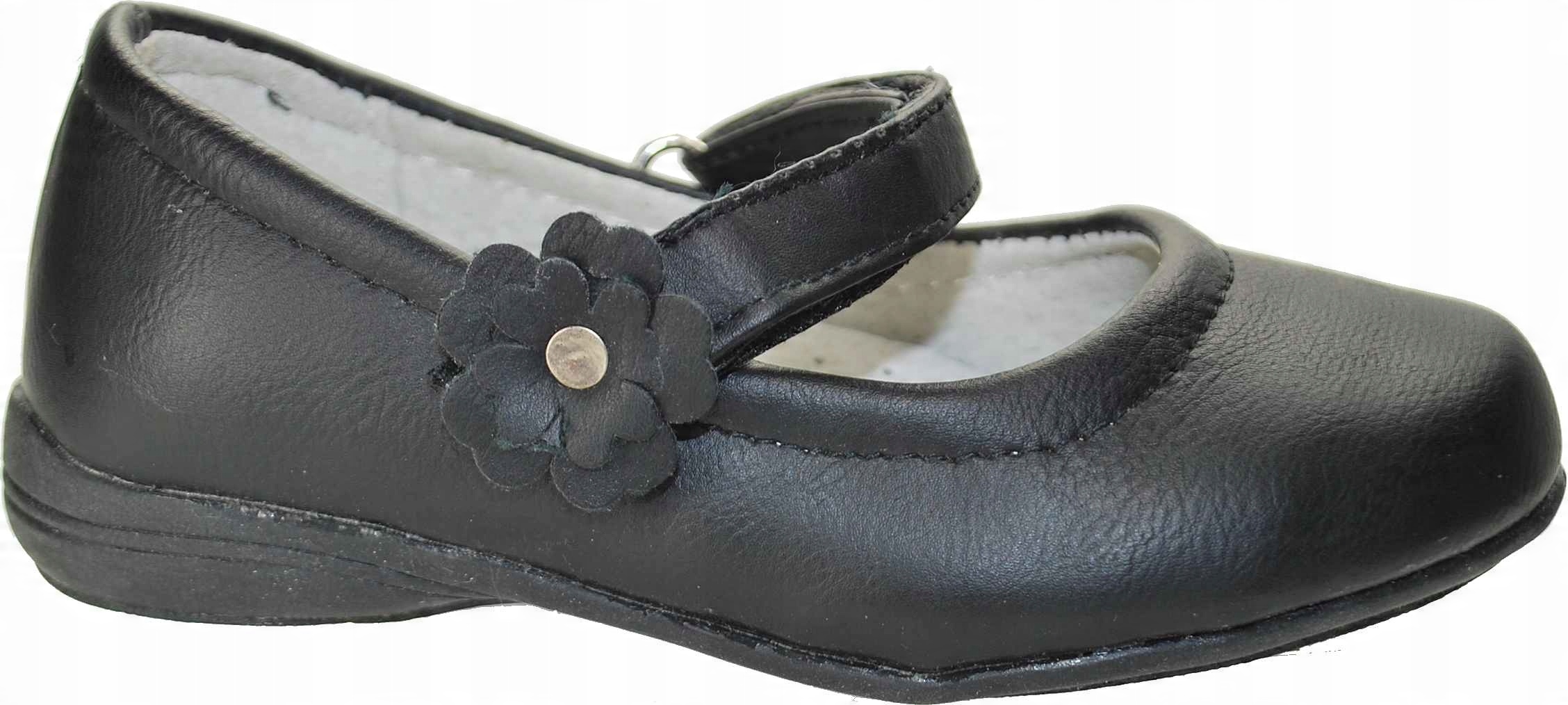 

Czarne Balerinki Pantofelki wkł profil skóra r 26