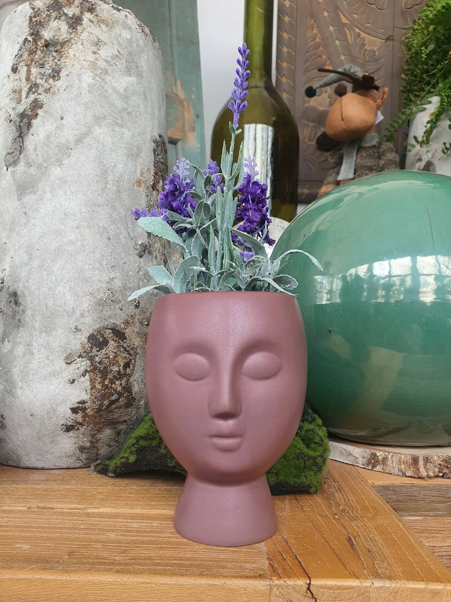 Osłonka z twarzą wysoka marsala dekoracja ozdoba Wysokość produktu 15 cm