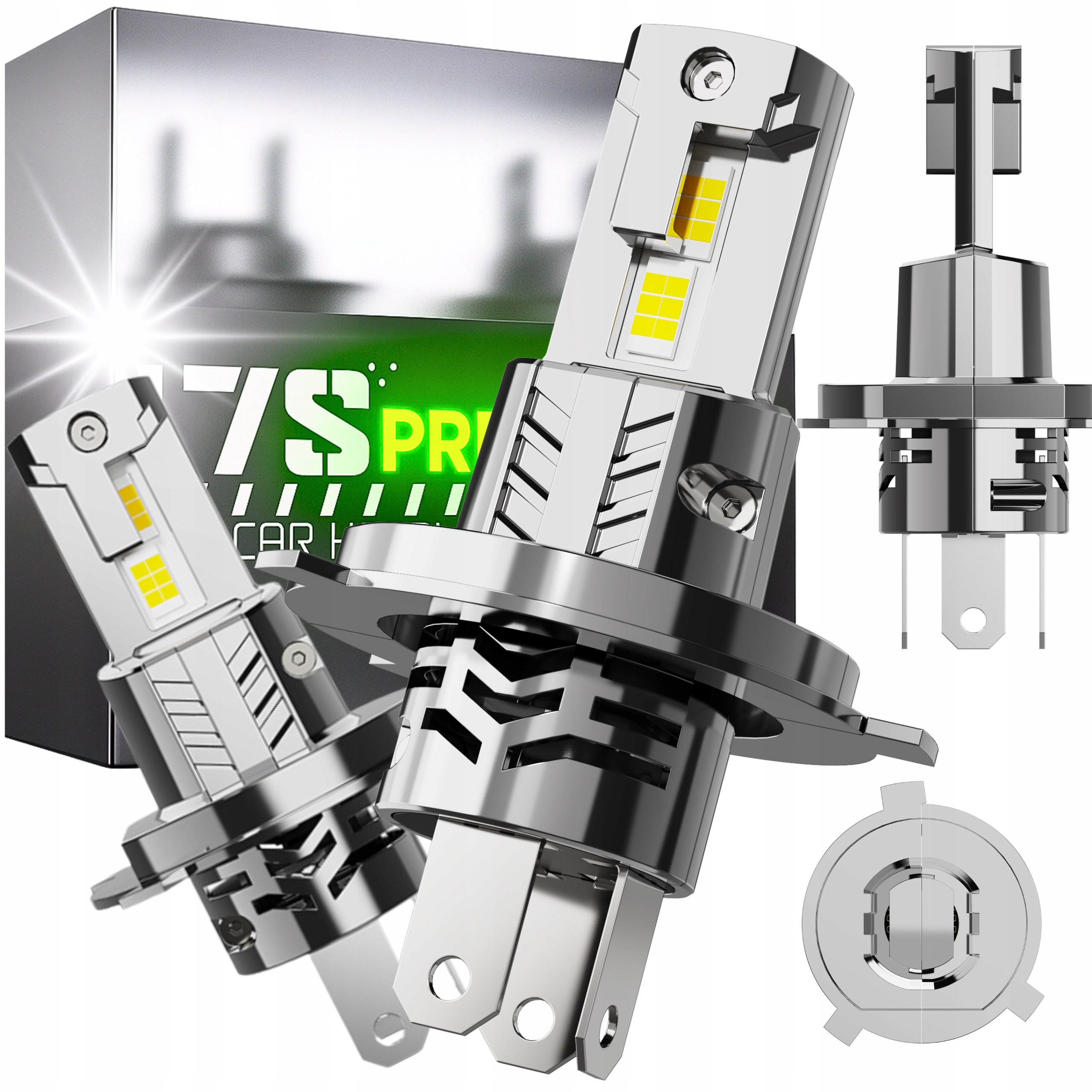 Žárovky H4 Led Bílé Silné Světlo Homologace Canbus Retrofit Wurtex