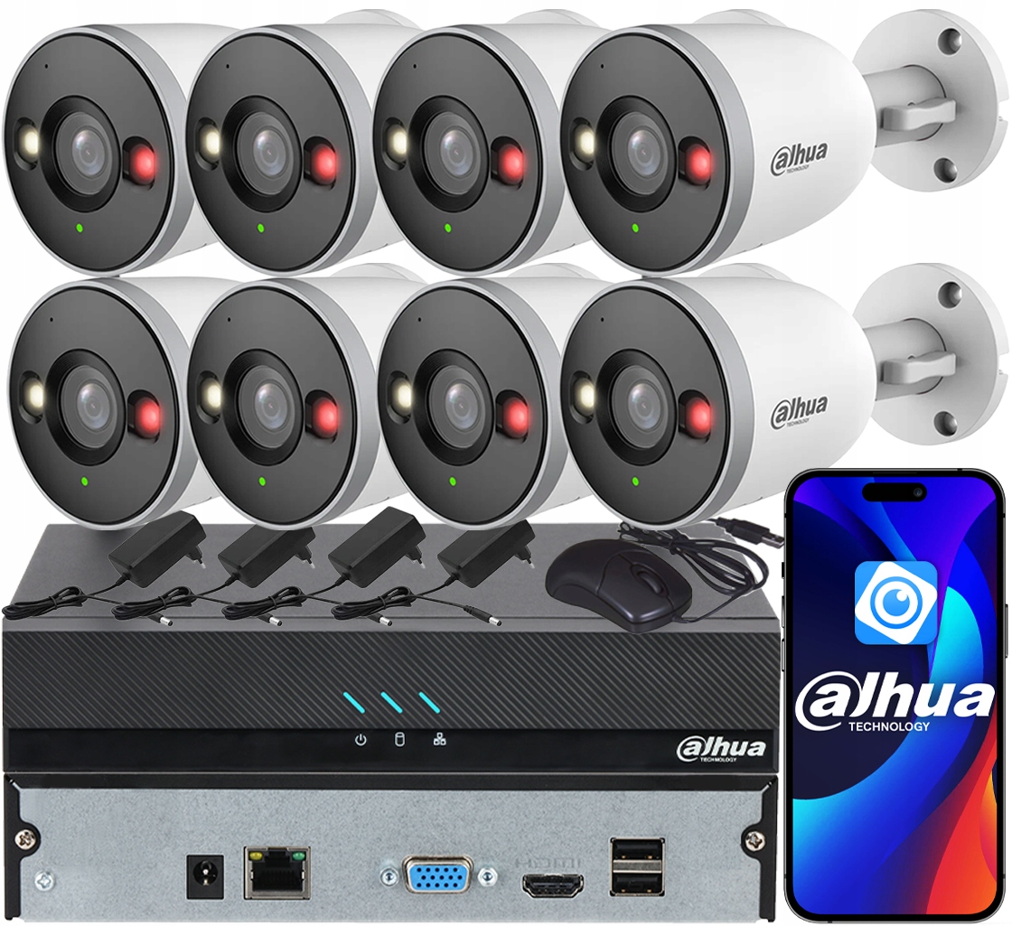 Monitorovací sada Dahua pro 8 kamer IPC-F5DP-IL 5MPx Smart Dual Light Audio