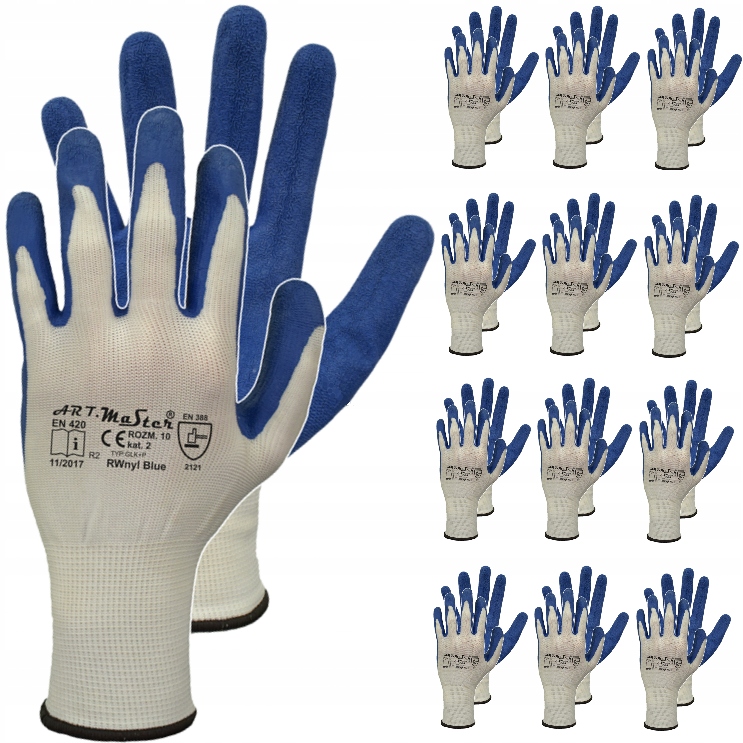 

Rękawice Robocze Rwnyl 12 Par Latex Rtela r.9