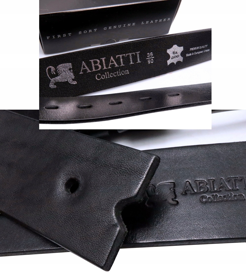 BRĄZOWY PASEK SKÓRZANY MĘSKI DO JEANSÓW SZEROKI PAS ABIATTI GRUBA SKÓRA Płeć mężczyzna