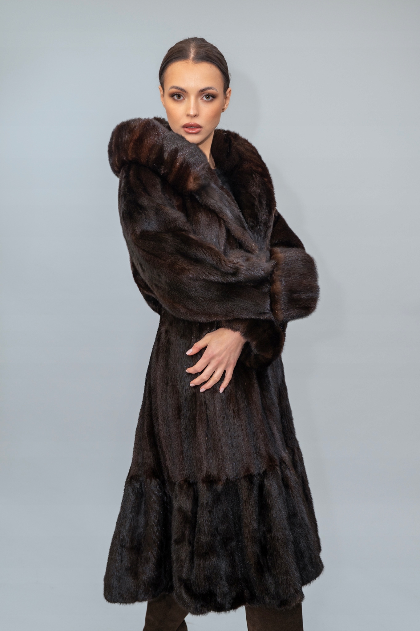 SAGA FURS-FUTRO Z NOREK-NORKI- KAPTUR-PŁASZCZ-TRENCZ S/M