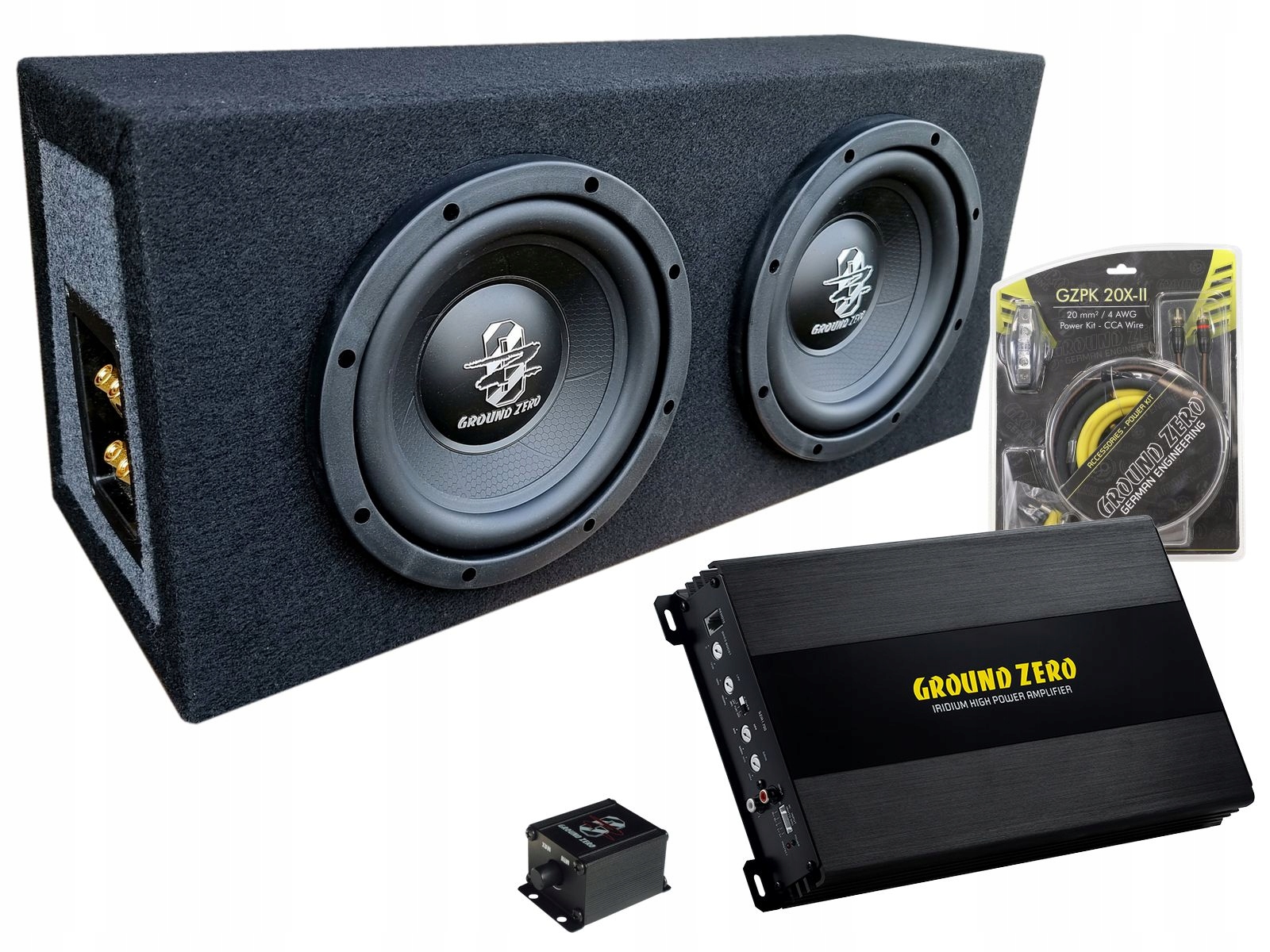 Ground Zero Gziw 200-2C subwoofer 2x20 zosilňovač