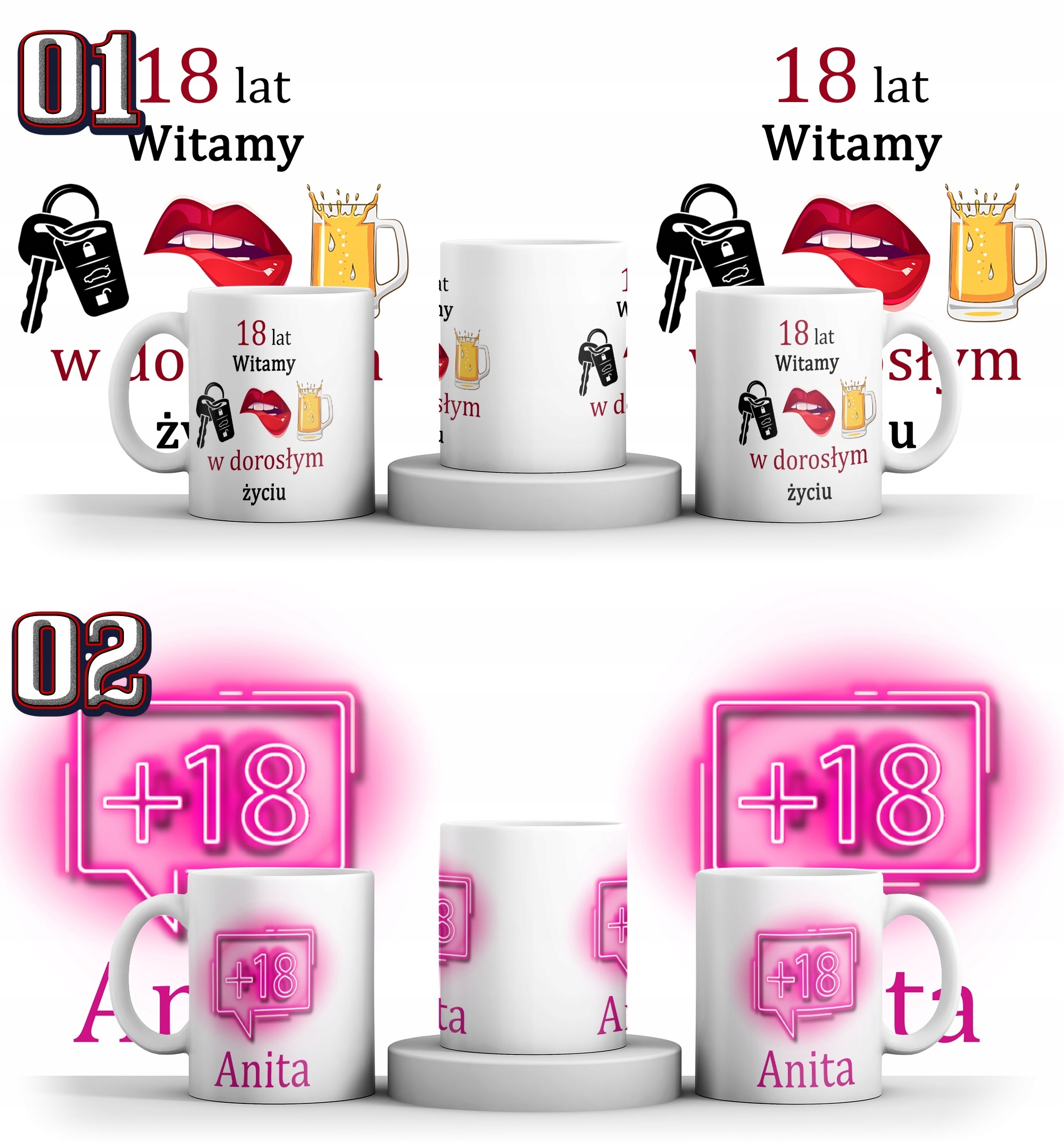 KUBEK NA 18 URODZINY + IMIE + KARTONIK Rodzaj gadżetu filmowy