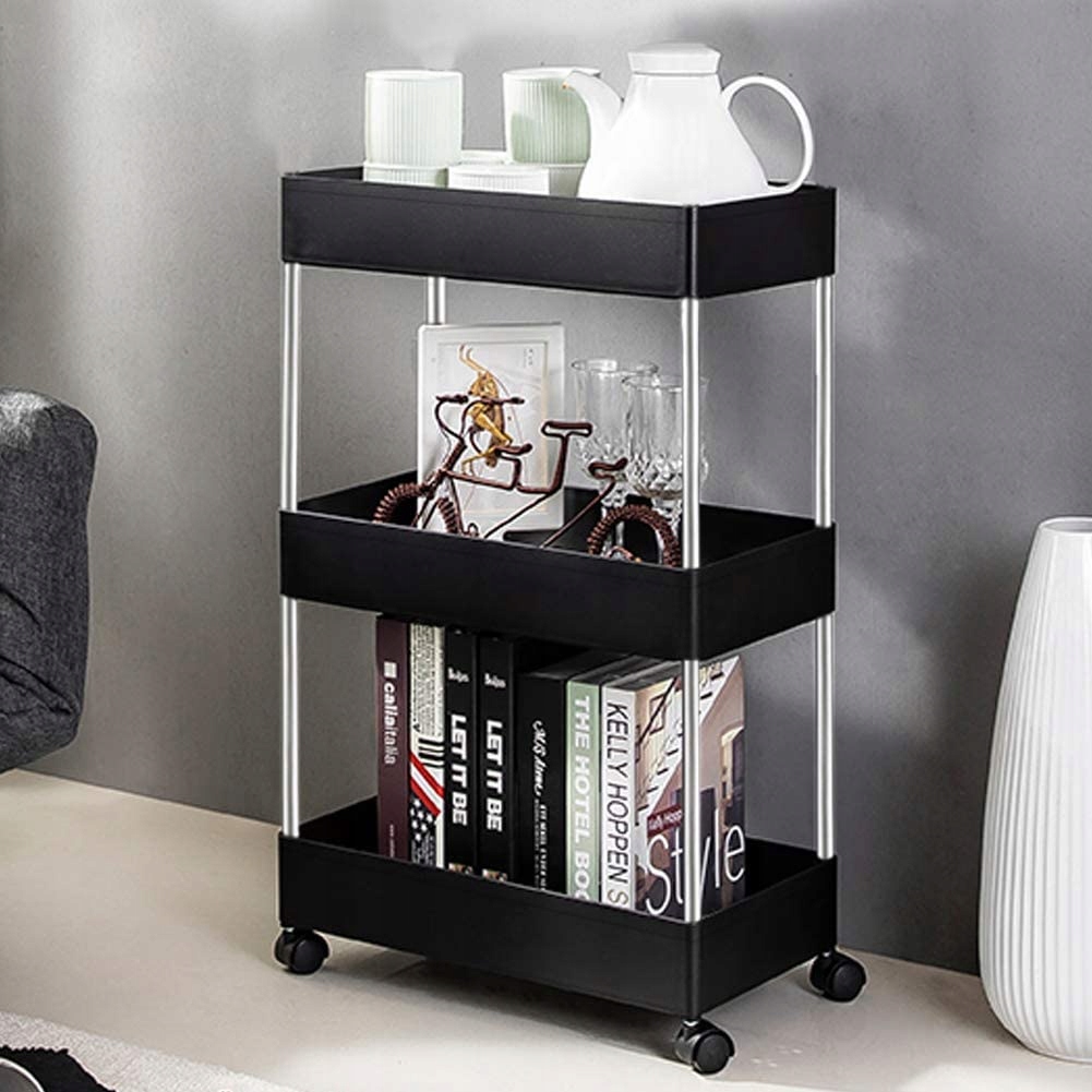 WÓZEK POMOCNIK FRYZJERSKI DO SALONU KOSMETYCZNEGO SPA PÓŁKA REGAŁ CZARNY Wyrób medyczny nie