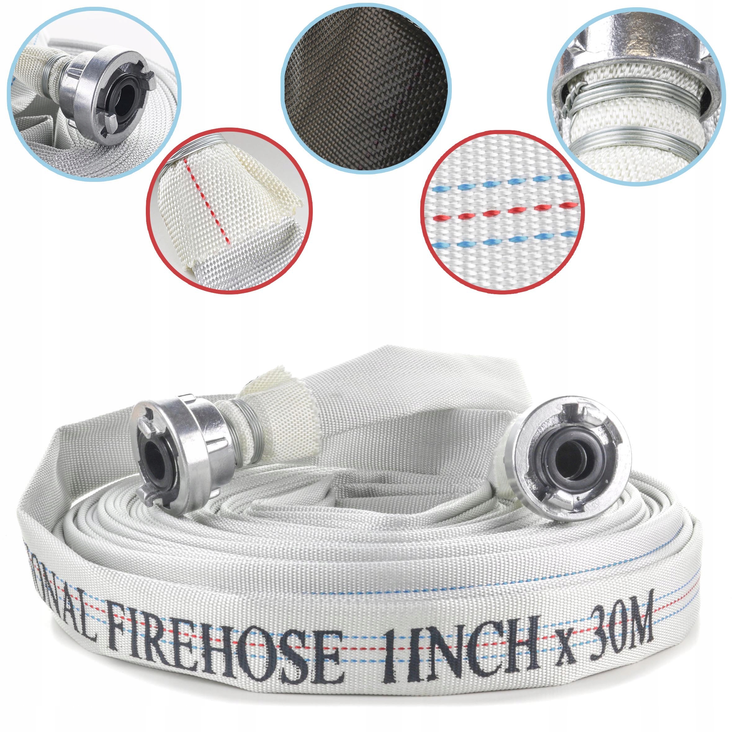 Wąż strażacki do nawadniania deszczowni pompy wody Storz 1 cal 25 mm 30m W