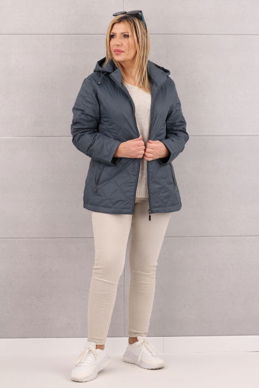 PIKOWANA PRZEJŚCIOWA LUŹNA KURTKA DAMSKA Z KAPTUREM PIKOWANA ROZMIARY Płeć kobieta