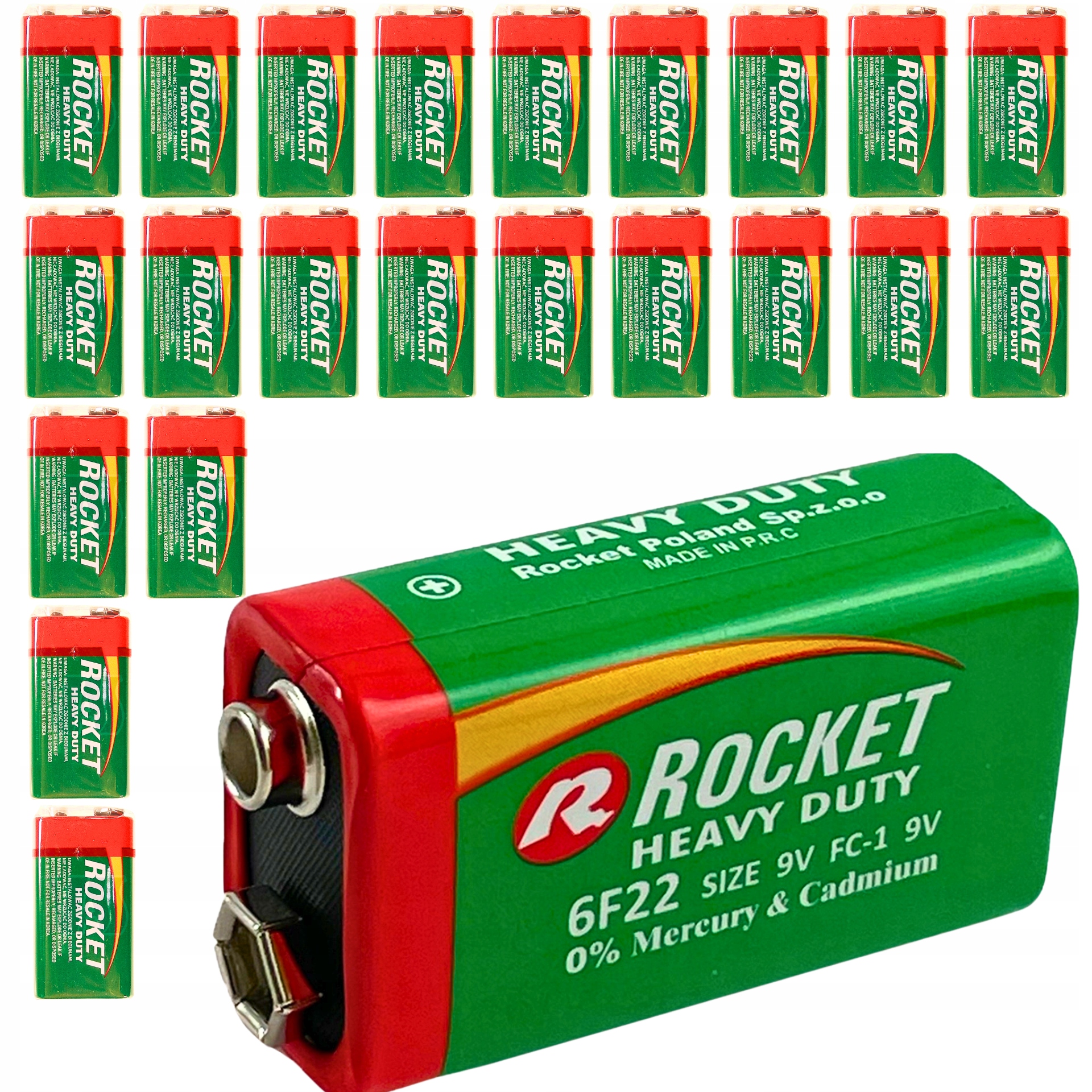 22 x 9V Bloková Baterie 6LR61 r9 6F22 Mn 1604 E-Block 6AM-6 522