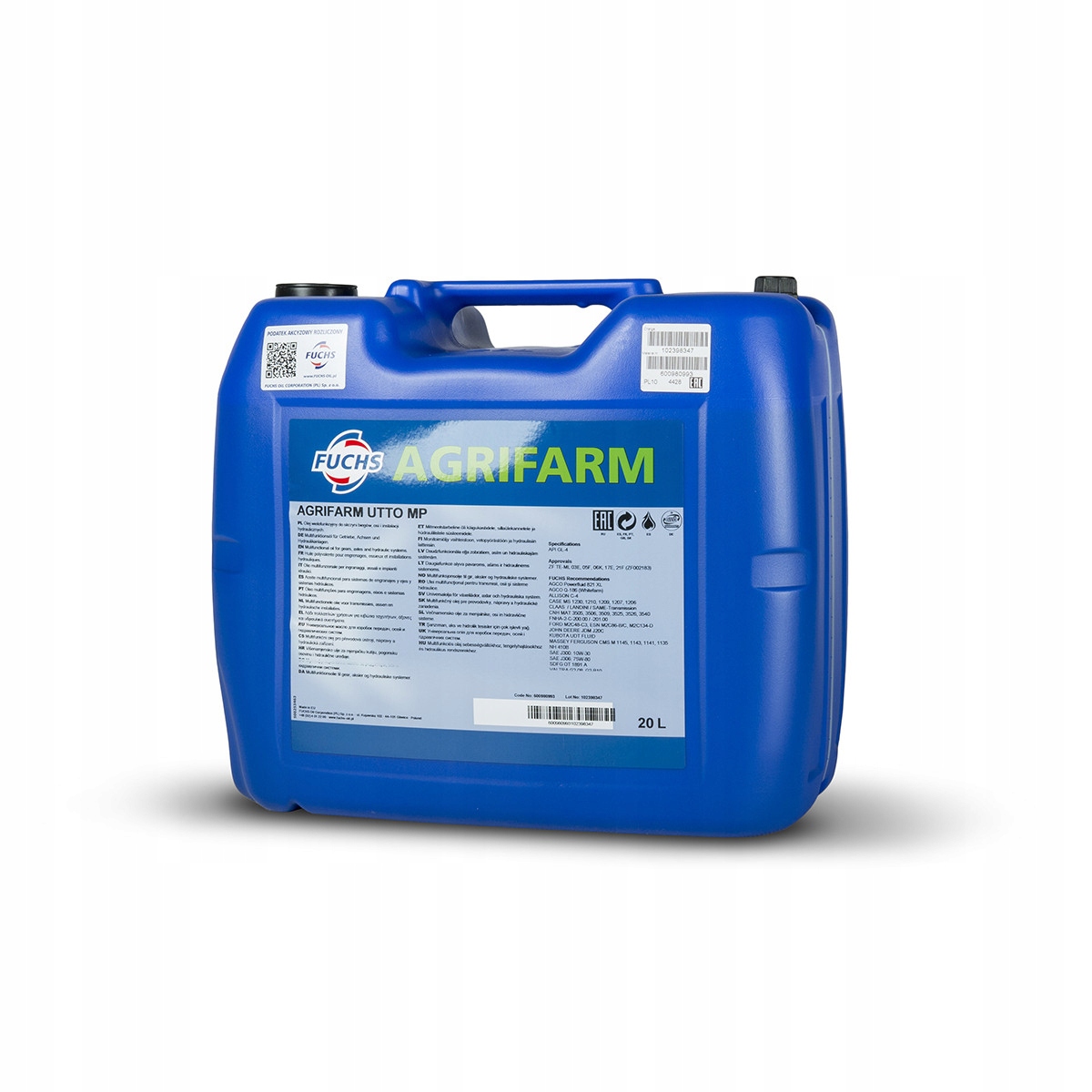 Olej Wielofunkcyjny Przekładniowo-Hydrauliczny Fuchs Agrifarm Utto Mp 20L