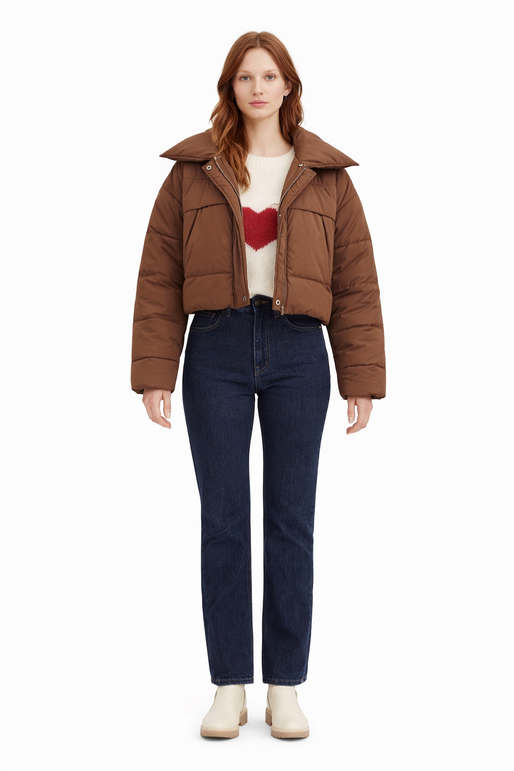 Hnědá Krátká Prošívaná Bunda S Kapucí L 1I3A