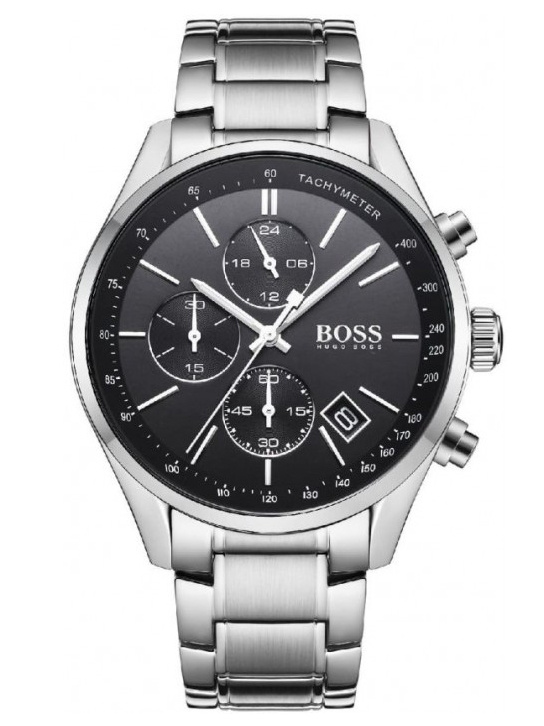 Zegarek Męski Hugo Boss 1513477 Srebrny Datownik Kwarcowy Na Dzień Chłopaka