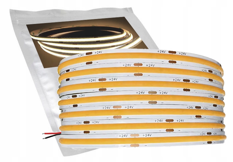 Led pásek Cob Silný 24V 528 diod/m 14W/m barva bílá Neutrální Pro 5 mb