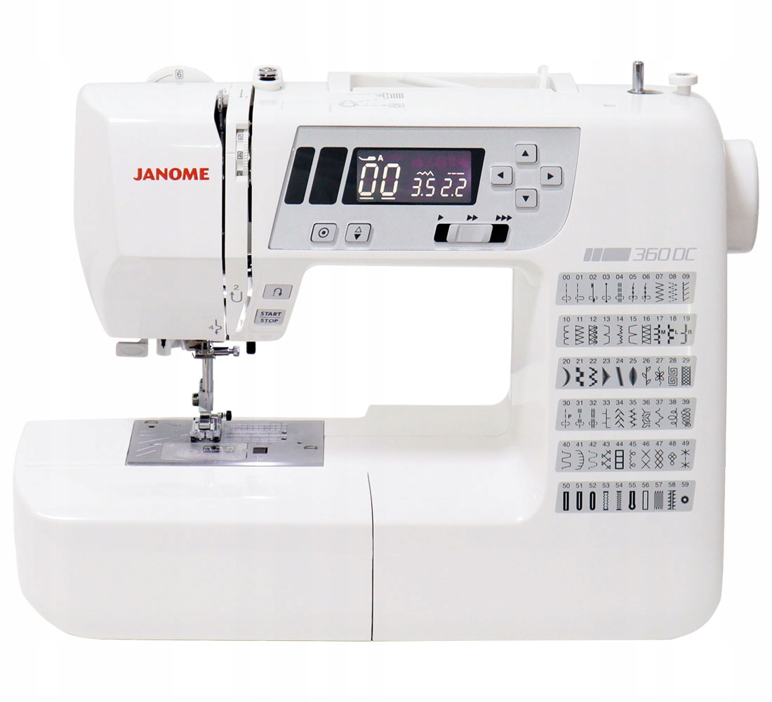 Janome 360DC komputerowa maszyna do szycia 60 ściegów Stolik