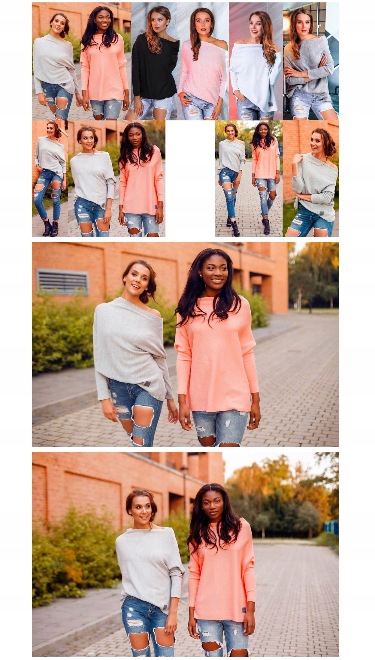 SWETEREK OVERSIZE TUNIKA SWETER WOOL ODKRYTE RAMIĘ Długość całkowita 72 cm