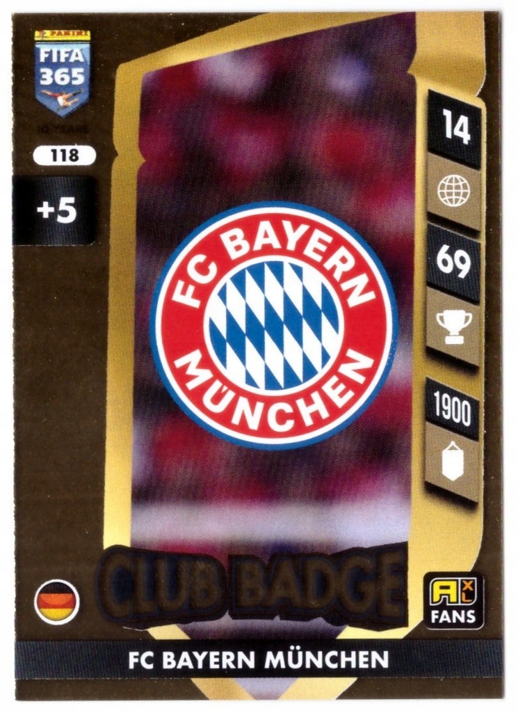 Panini Fifa 365 2025 Fans Club Badge 118 Bayern Monachium Logo Klubu
