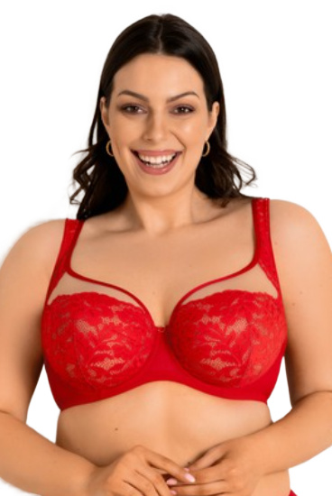 Mediolano Podprsenka Jasmin Plunge 19150 Červená Měkká 95D