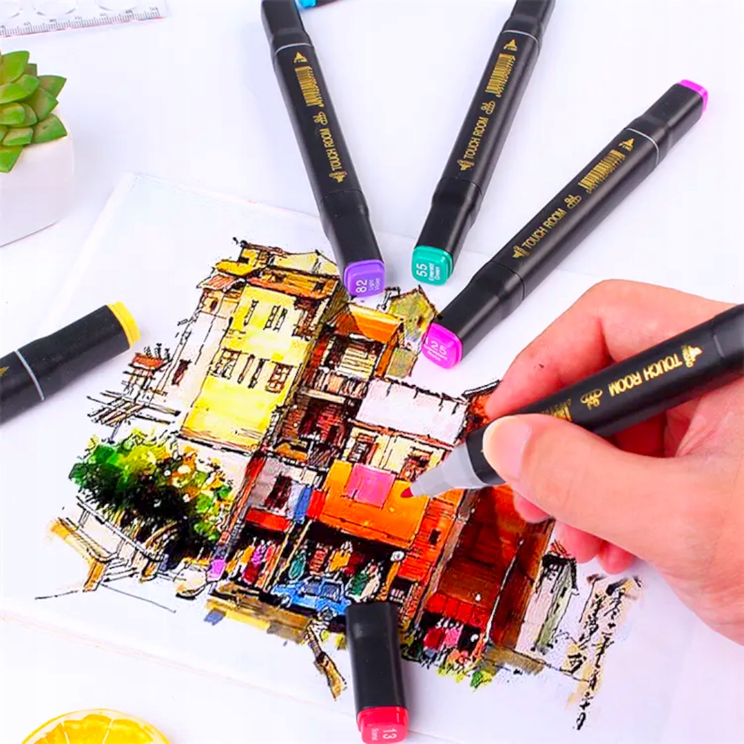 MARKERY ALKOHOLOWE FLAMASTRY MAZAKI PISAKI DWUSTRONNE ZESTAW 48SZT + TORBA EAN (GTIN) 5904844946768