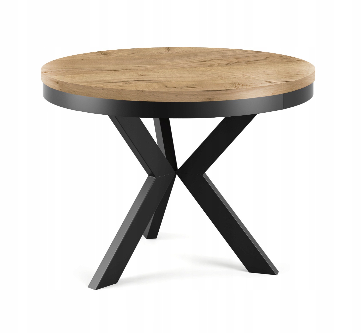 Okrągły stół NORDIC 100/140 rozkładany LOFT metal Kształt blatu okrągły