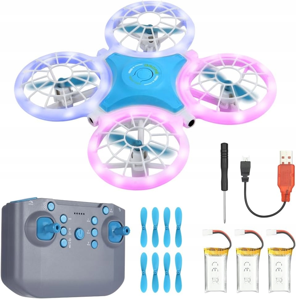 DRON DLA DZIECI MINI RC LED 3 AKUMULATORY 3D FLIP