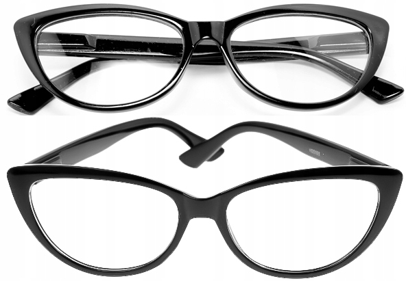 

Okulary Kocie Oczy Zerówki Damskie Cat Eye Black