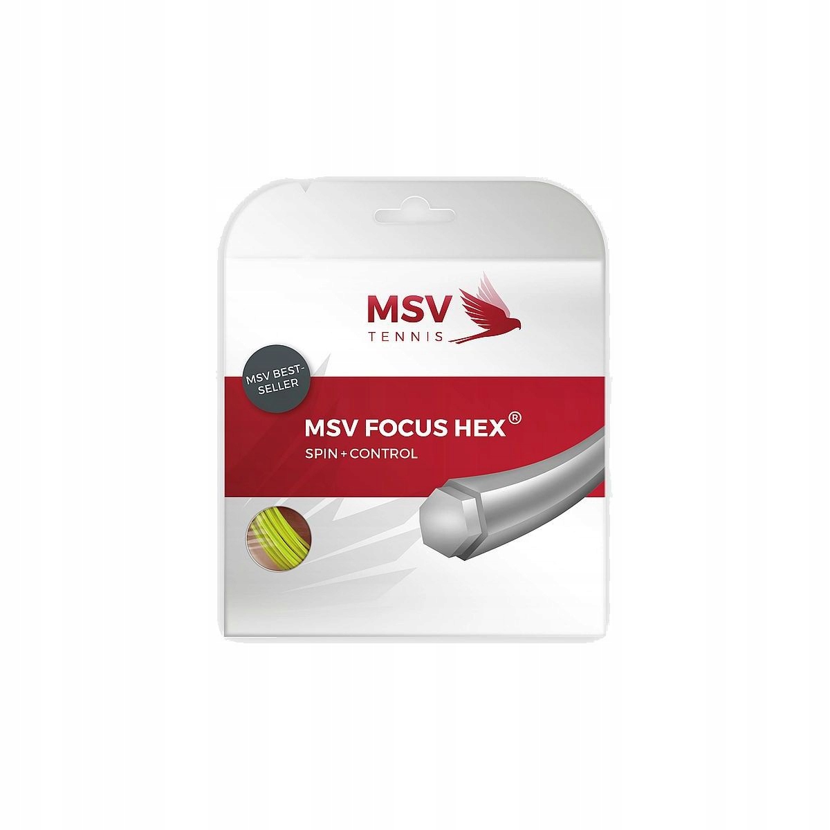 Naciąg do tenisa Msv Focus Hex Neon Żółty 1,23 mm 12 m