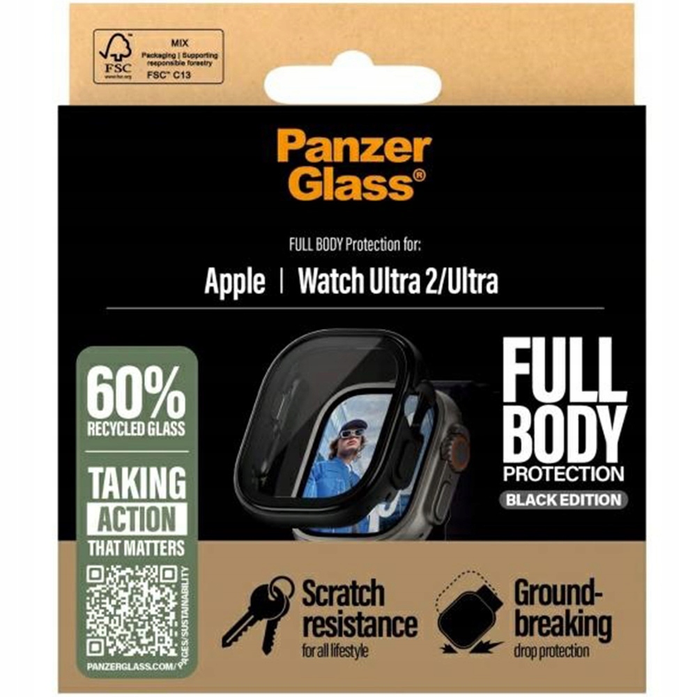 Pouzdro sklo PanzerGlass pro Apple Watch Ultra 4/3/2/1 49 mm, krytka na displej