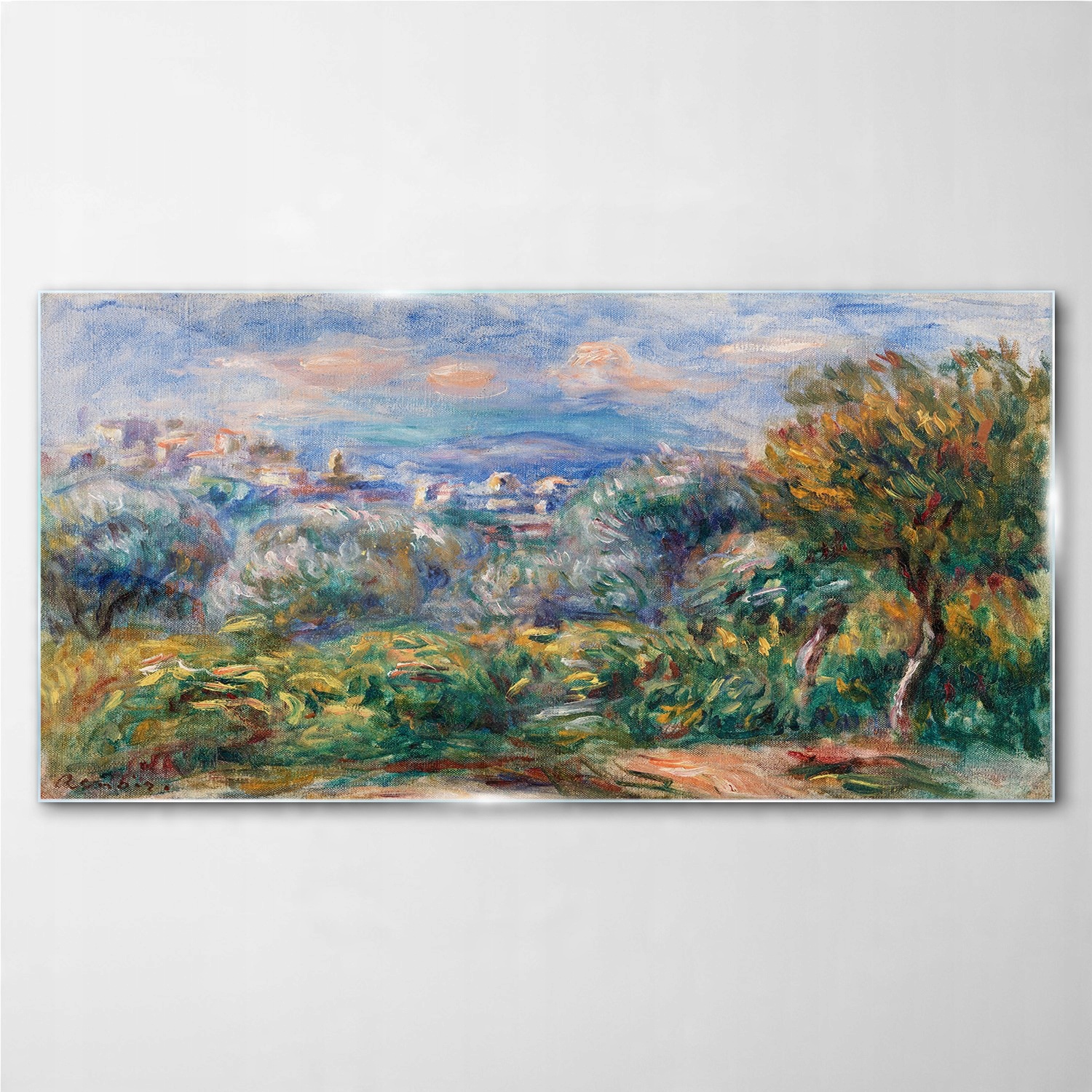 

Obraz na ścianę szklany Las miasto niebo 100x50 cm