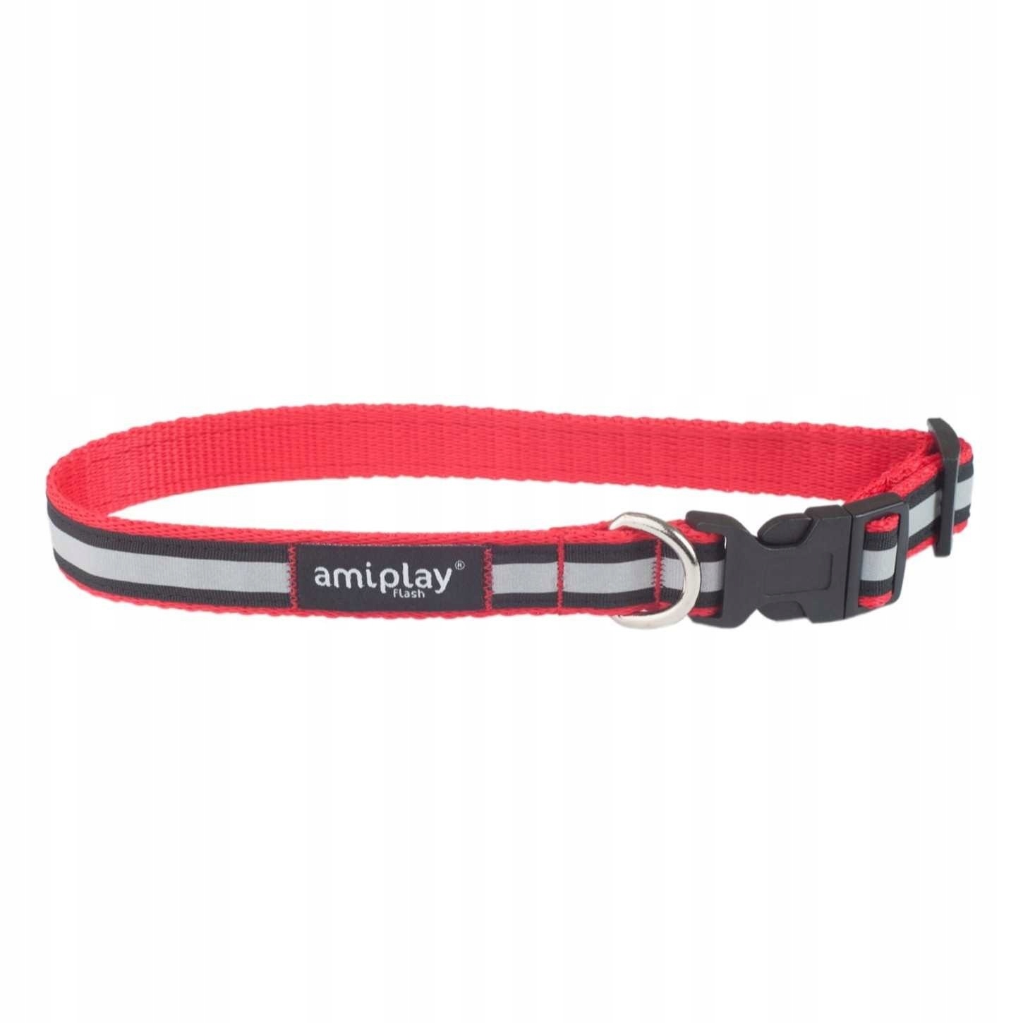 

amiplay Obroża Shine Odblask L 35-50cm czerwony