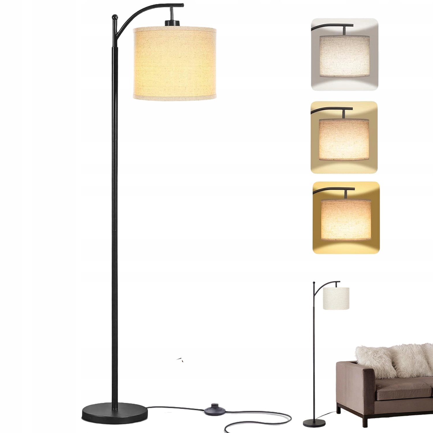 Nowoczesny Lampa Podłogowa Led Trzy Temperatury Barwowe Do Salonu Sypialni