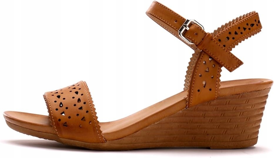 Alexis Leroy Dámské Sandály Hnědé S Klínkem 39 Jra