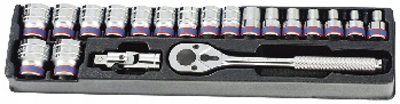 Sada Nástavců 1/2 Krátké 6-hranné 10 32 mm S Akc