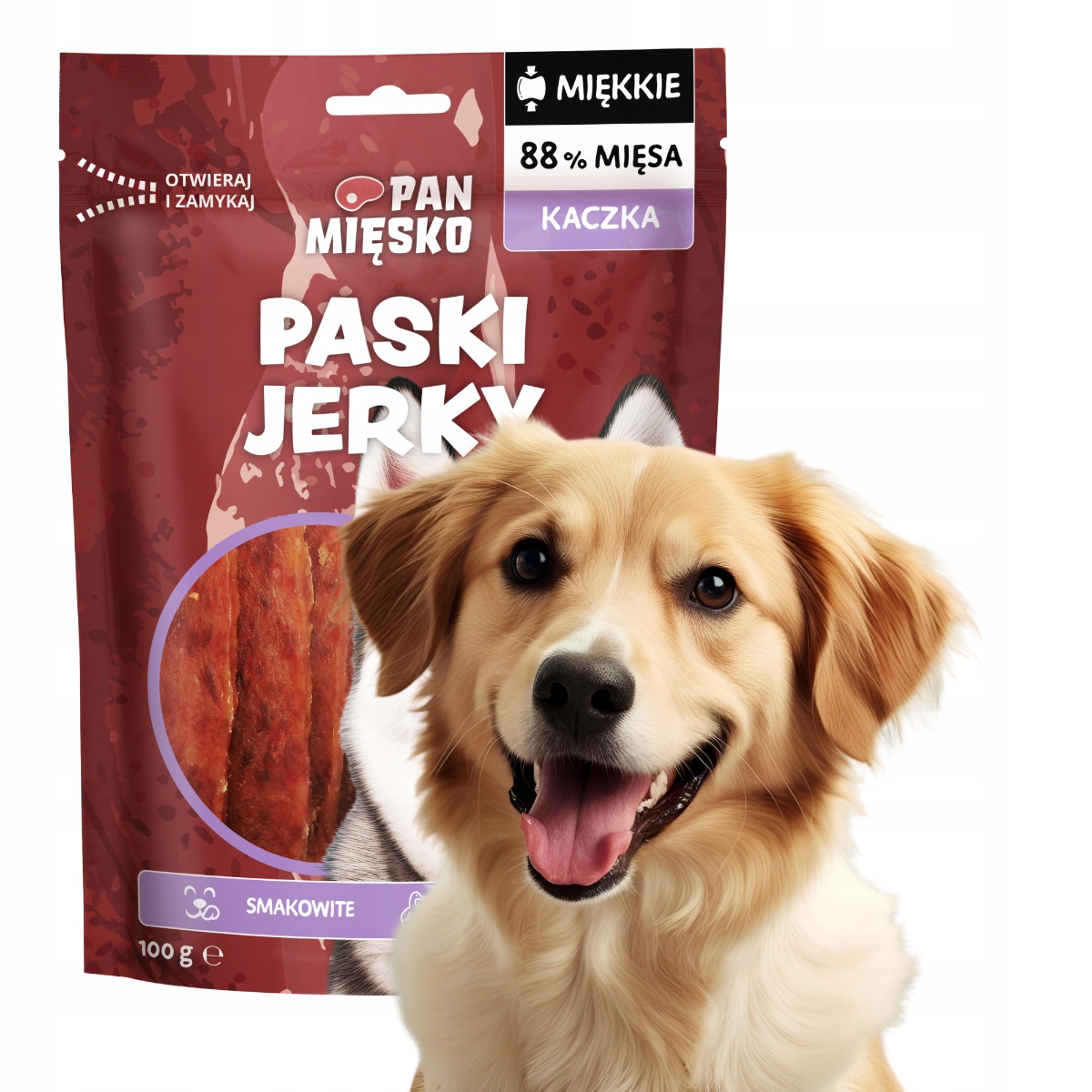 Pan Mięsko Psí pamlsek Jerky Kachní proužky 100 g