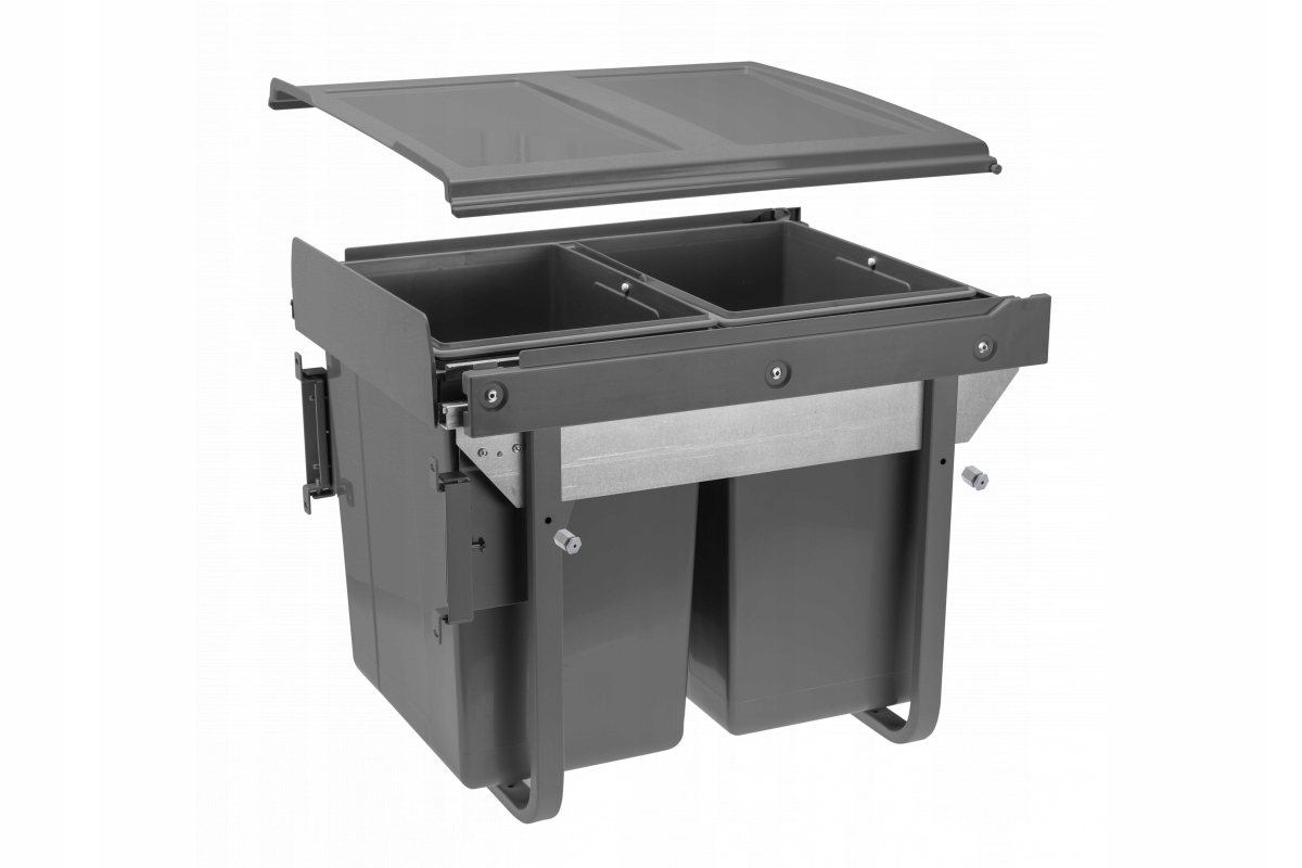 Nádoba Gtv Practieco s vedením H45 450 2x20L, přední upevnění antracit