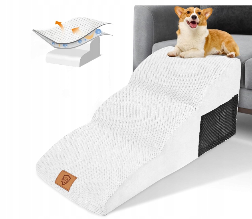 Schody dla psów Hevol, przenośna rampa 3-stopniowa z gęstej gąbki pokrowiec