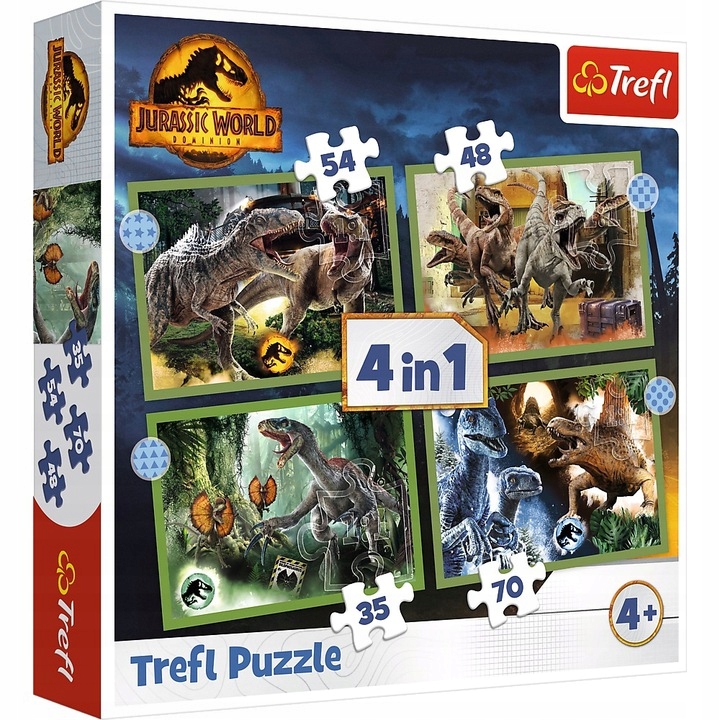 

Puzzle 4w1 Groźne dinozaury Trefl 34607