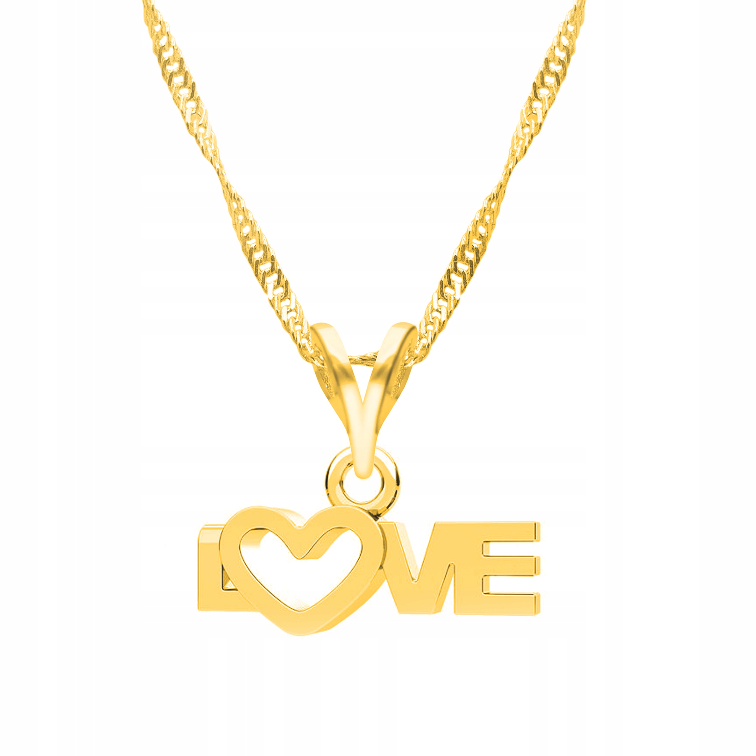 Řetízek zlatý náhrdelník 925 Love Láska Srdce