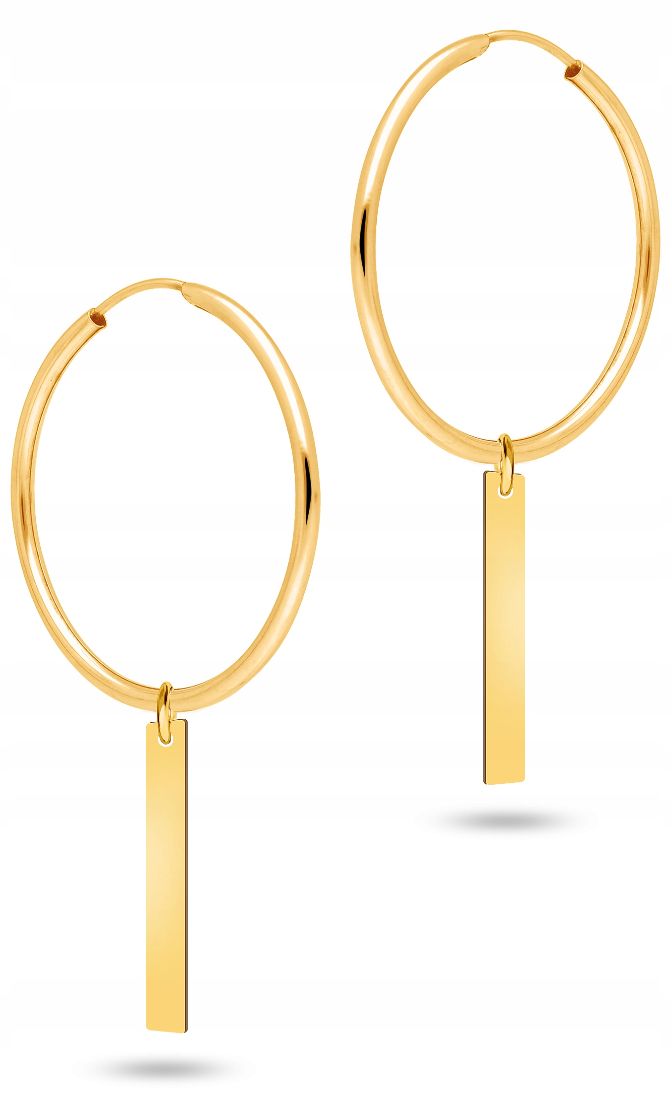 

Piękne Złote Kolczyki Wiszące Prostokąt 333