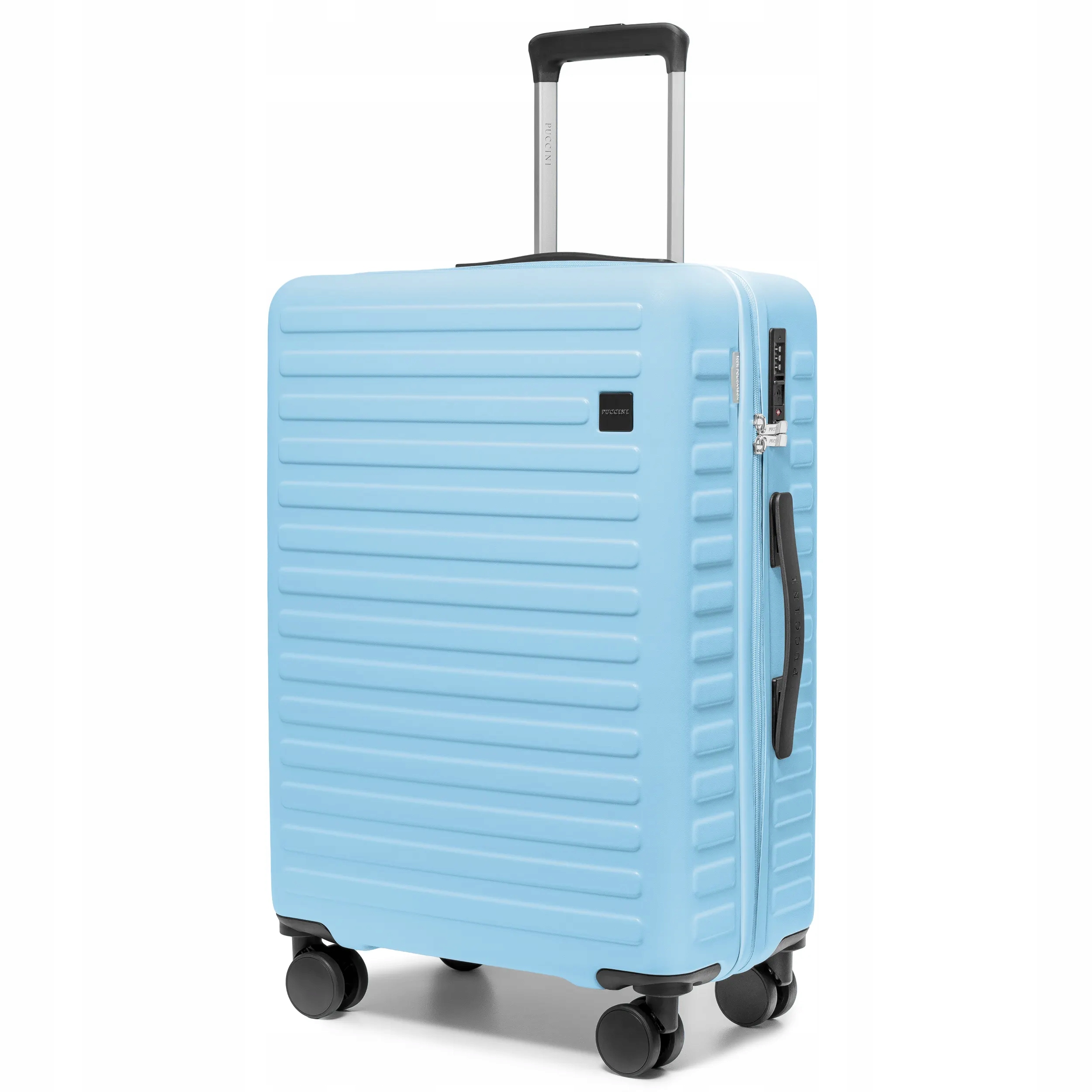 Puccini Walizka Średnia Podróżna Na Kółkach Poliwęglan Niebieska PC035B-7B