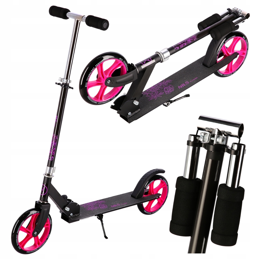 Hulajnoga Klasyczna Miejska Składana Regulowana Dla Dziewczynki Koła 200 mm