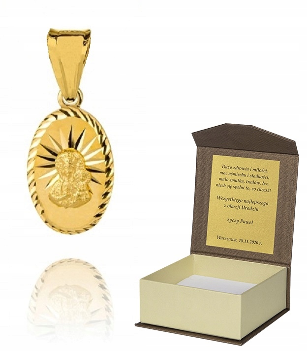 Zlatý medailonek Matka Boží stříbro pozlacené M22